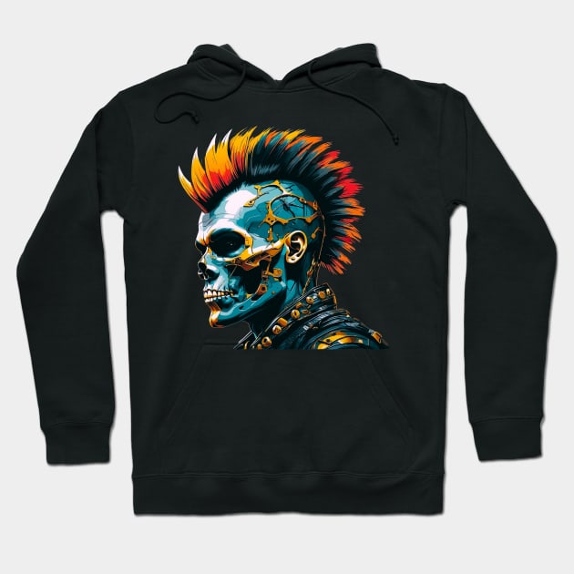 A skull with a mohawk. Hoodie by TaansCreation 